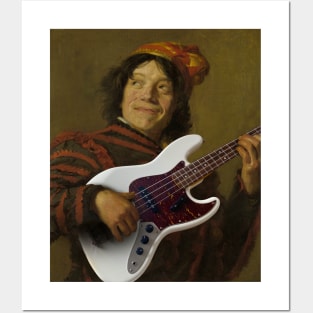 Bass Guitar Hero - Moody Maximalism Oil Painting Posters and Art